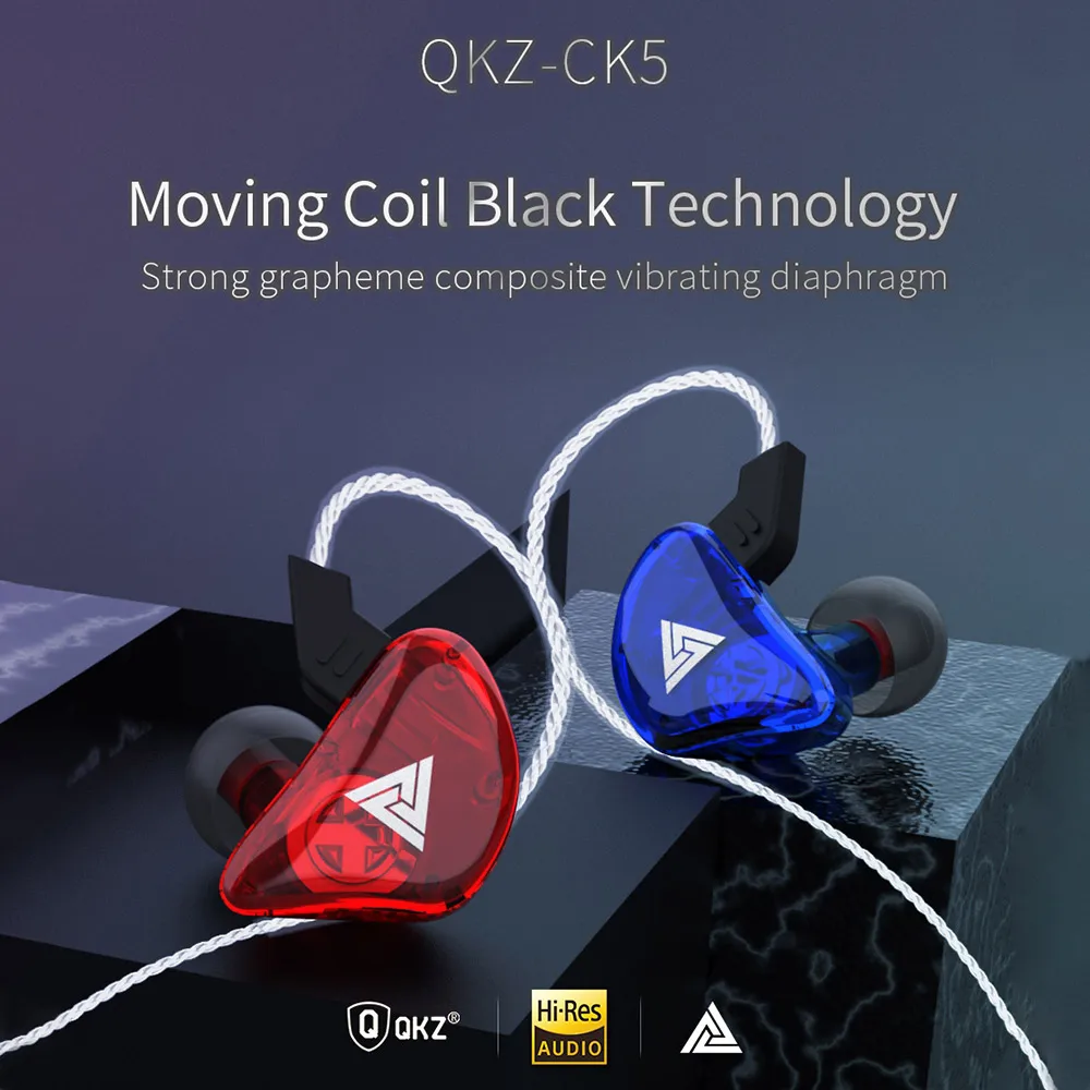 QKZ AK5 CK5 проводные наушники Прозрачный мобильный телефон музыкальные стерео Гонки