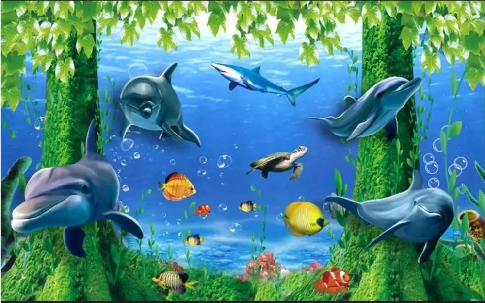 Пользовательские фотообои 3d Настенные обои фэнтези подводная страна чудес 3D