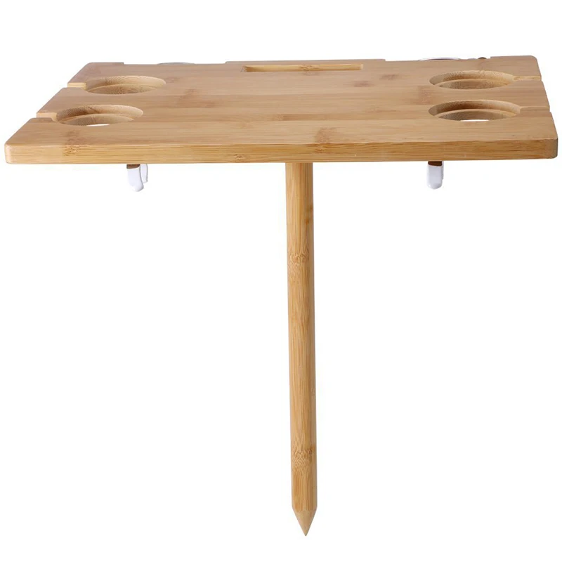 

Outdoor Wine Table Wooden Square Portable Foldable Desktop Easy Carry Desk Furniture Party Travel Picnic Folding Tables