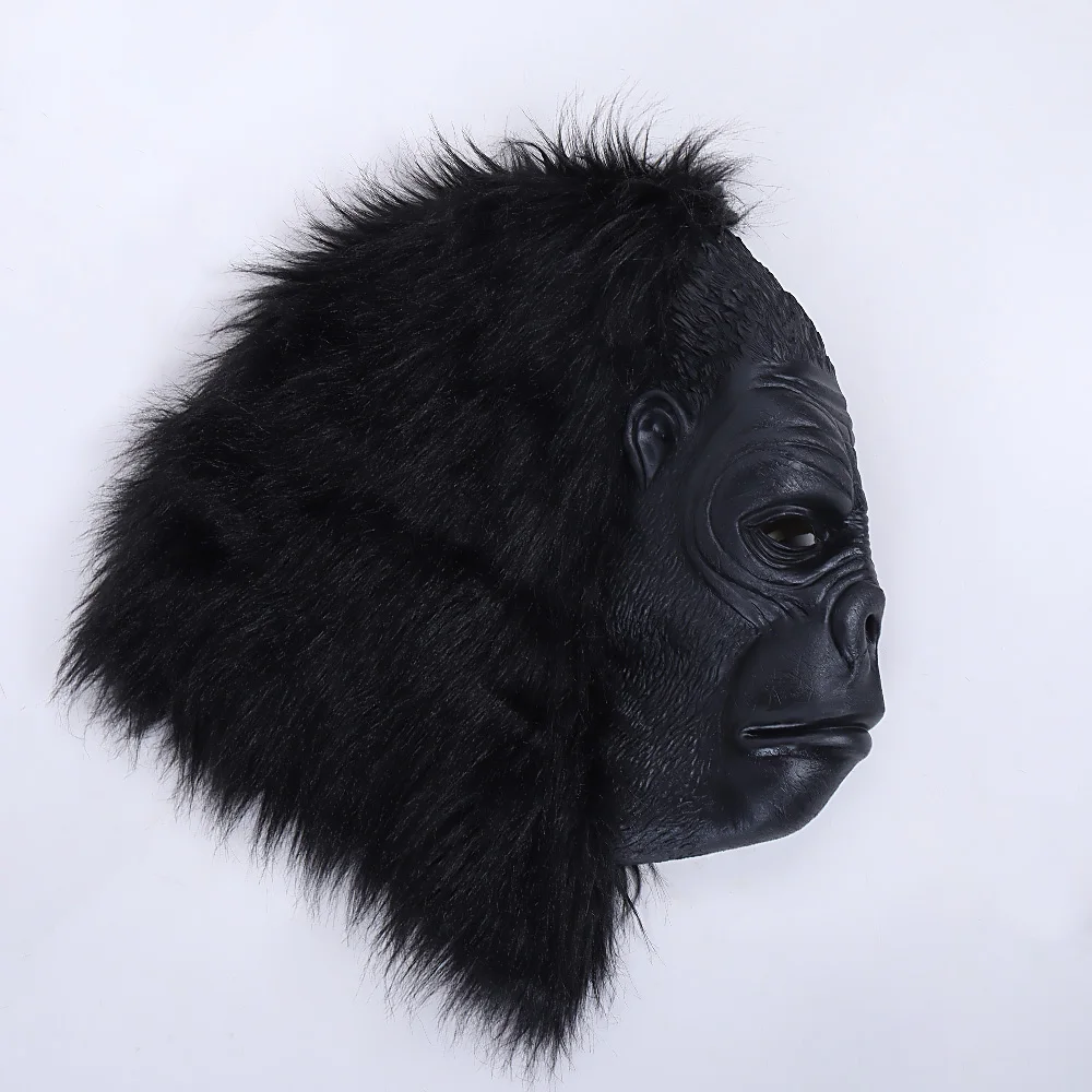 

Chimpanzee Mask Cosplay Animal Gorilla Black Full Face Latex Masks Orangutan Novelty Halloween Party Costume Props