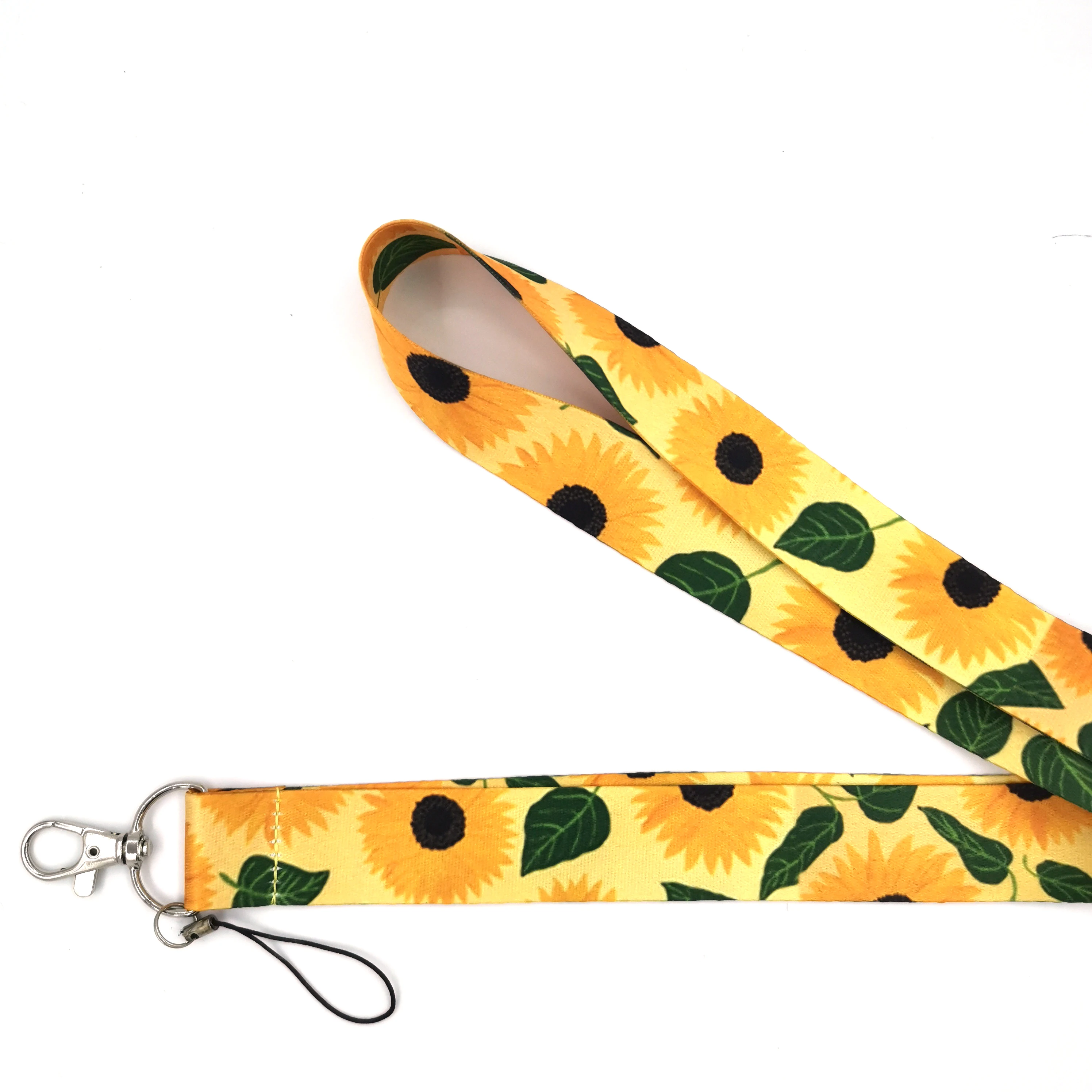 

Sunflower Flower Lanyards For Keys Phone Straps DIY Hang Rope ID Badge Holder Keychain Lanyard Webbing Ribbon