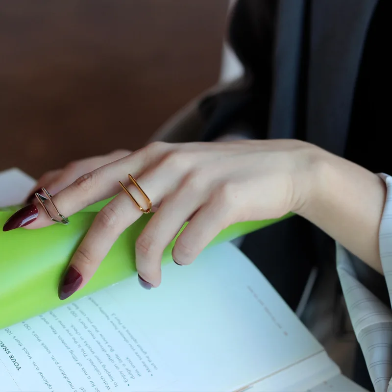 

925 Sterling Silver Solid Rings Punk Designer Runway T show Club Cocktail Party Boho Gothic Japan Korean INS Trendy