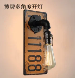C WALL LAMP Лофт номерной знак промышленный железный подвесной светильник лампа Винтаж E27 Led Hanglamp для столовой кухни бар светильник домашний декор - Цвет корпуса: C WALL LAMP