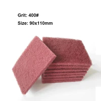 90x110mm industrial scouring pad rectangle flocking metal polishing abrasive rust removal cloth 400 grit