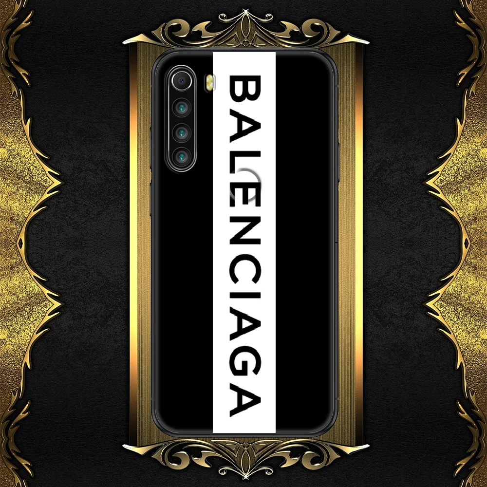 

Fashion brand Balenciagaes-compatible Phone case For Xiaomi Redmi Note 7 7A 8 8T 9 9A 9S 10 K30 Pro Ultra black 3D hoesjes