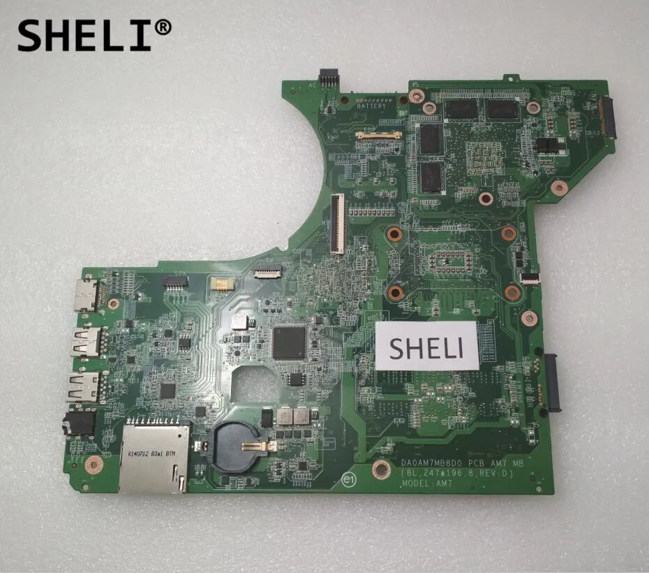 SHELI для Dell 7447 материнская плата с I5 4200H cpu видеокартой GTX850M DA0AM7MB8D0|Материнские