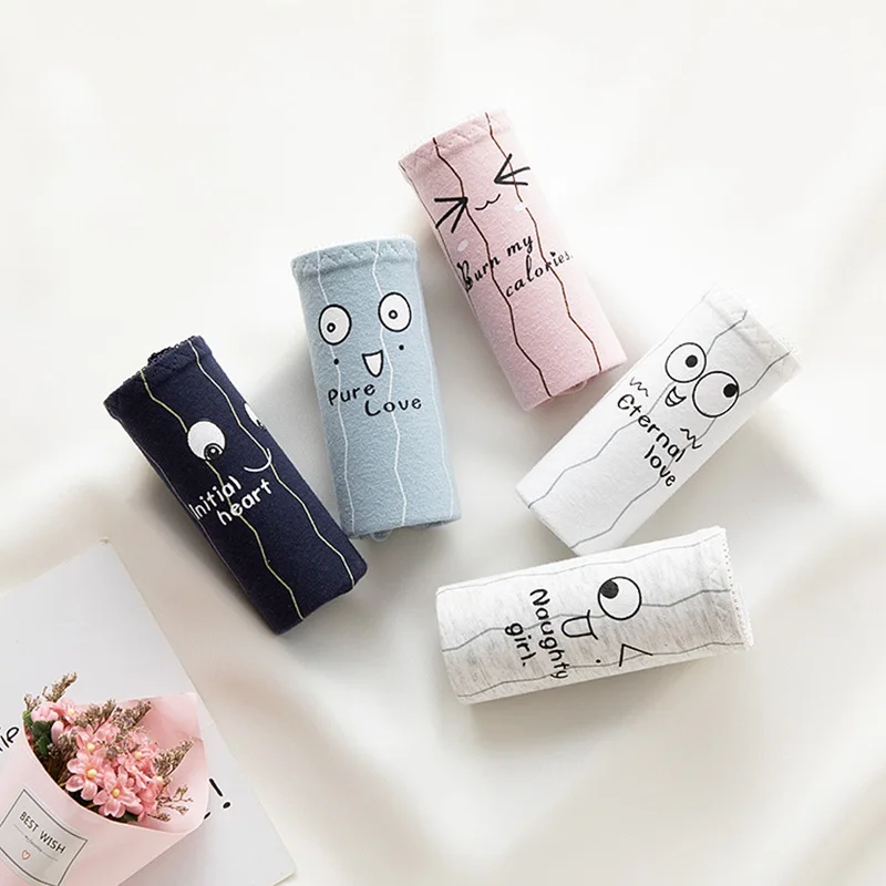 Хлопковое сексуальное нижнее белье с принтом для девушек женские трусики