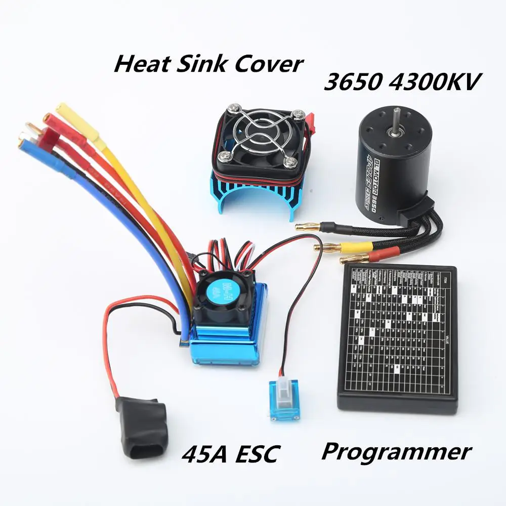 3650 4300KV бесщеточный мотор 45A/60A/80A/120A ESC радиатора с программой автомобиль комбо для