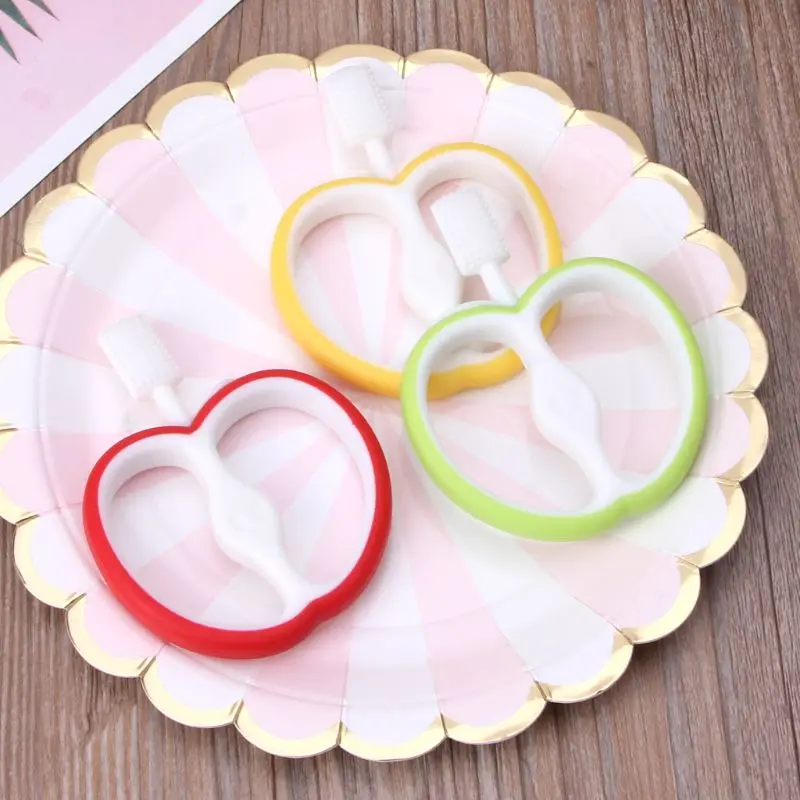 

Baby Silicone Training Toothbrush BPA Free Apple Shape Safe Toddle Teether Chew Toys Teething Ring Gift For Infant Baby Chewing