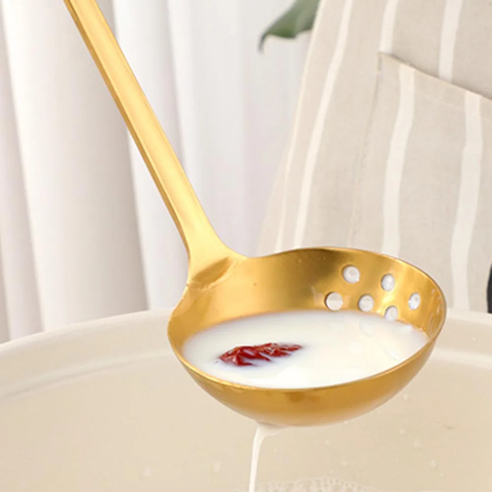 Нержавеющая сталь длинная ручка настенный изгиб горячий горшок суп ложка