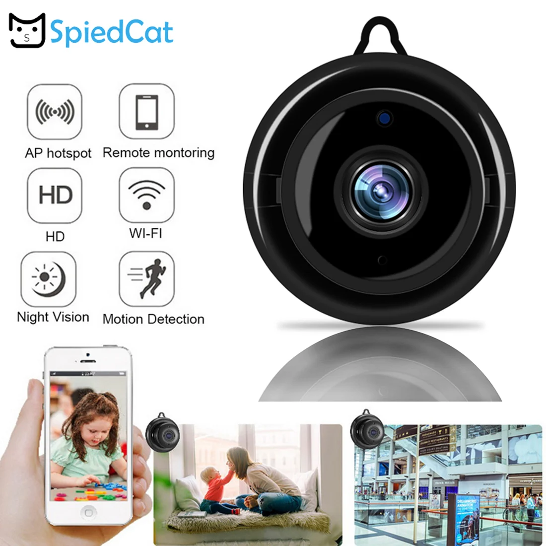 Мини IP домашнее наблюдение за домашним животным Wi-Fi HD Беспроводная маленькая