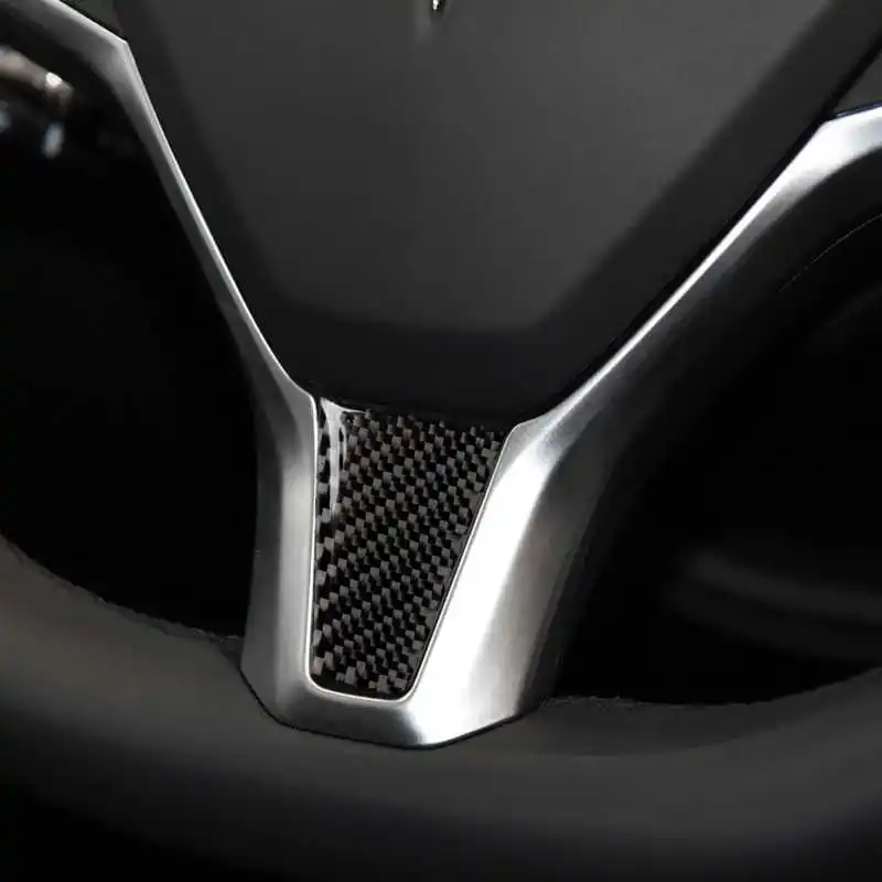 

Fit For Tesla Model S Carbon Fiber Steering Wheel Sticker Modified Auto Parts