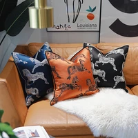 dunxdeco cushion cover decorative square pillow case modern horse jacquard luxury artistic coussin home office sofa decorating