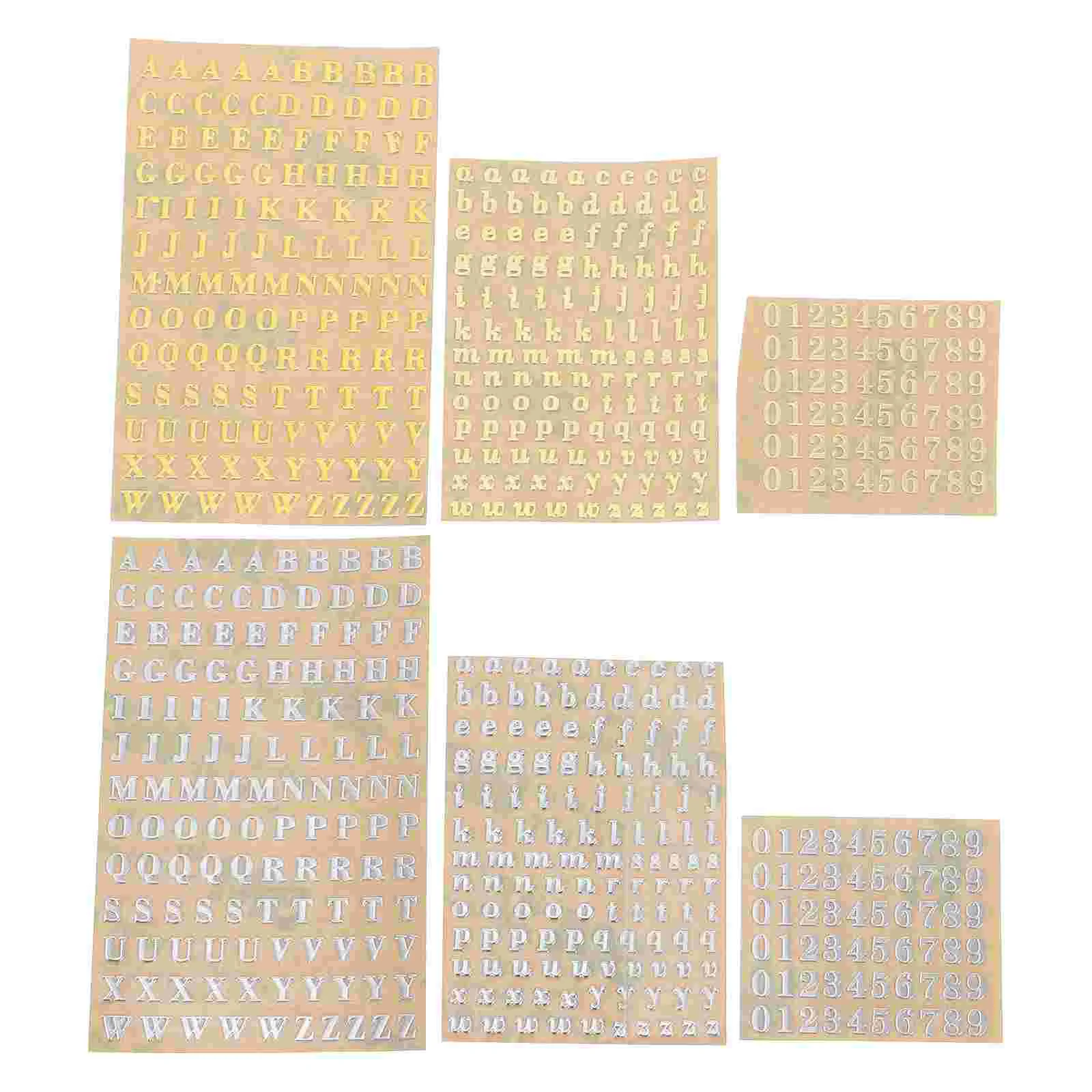 

18 Pcs Alphabet Number Stickers Self-adhesive Letters Stickers Numbers Stickers