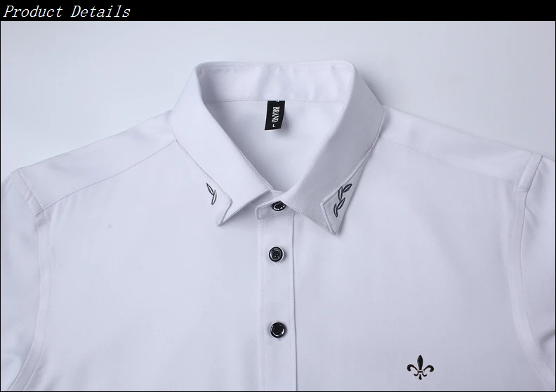 Против морщин и нежелезной вышивки мода Blusa Camisa Social Masculina Dudalina короткий рукав Slim Fit рубашка мужская одежда с цветочным рисунком