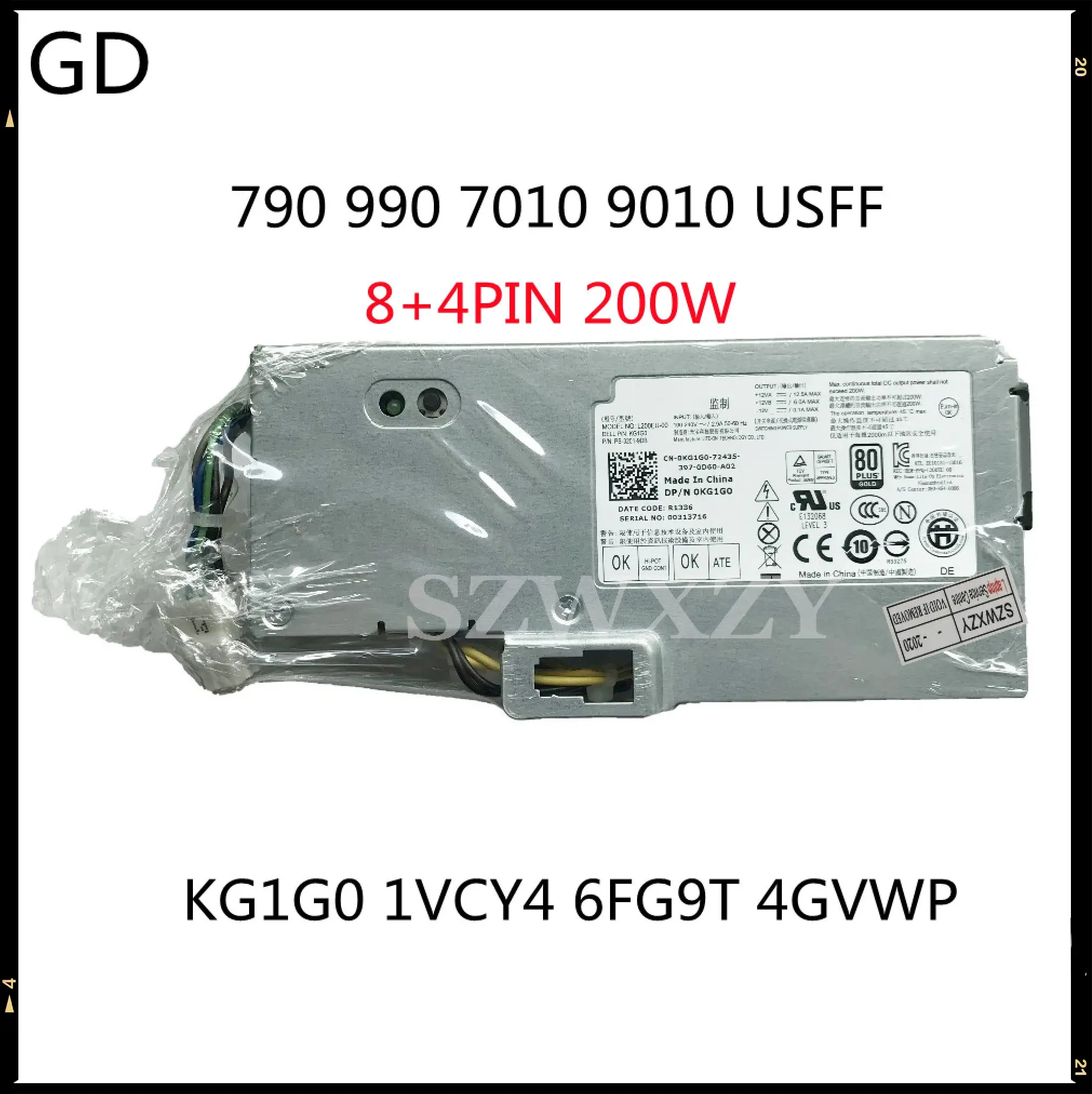 GD Оригинал для Dell 790 990 7010 9010 USFF 8 + 4PIN 200 Вт блок питания Флэшка KG1G0 1VCY4 6FG9T 4GVWP|Блоки