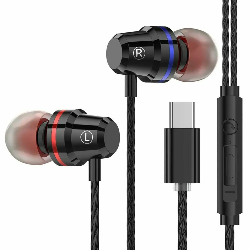 Металлические наушники USB Type C с микрофоном для Xiaomi samsung huawei Oneplus meizu Typec вкладыши