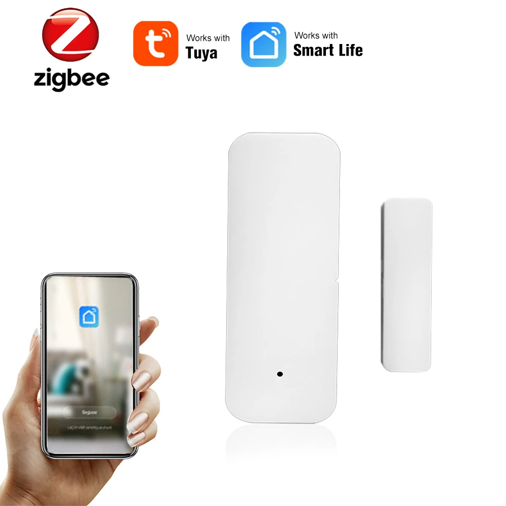 

Дверной датчик ZigBee Tuya, управление через приложение, открытие окон и дверей, датчик безопасности, магнитный переключатель, беспроводной дете...