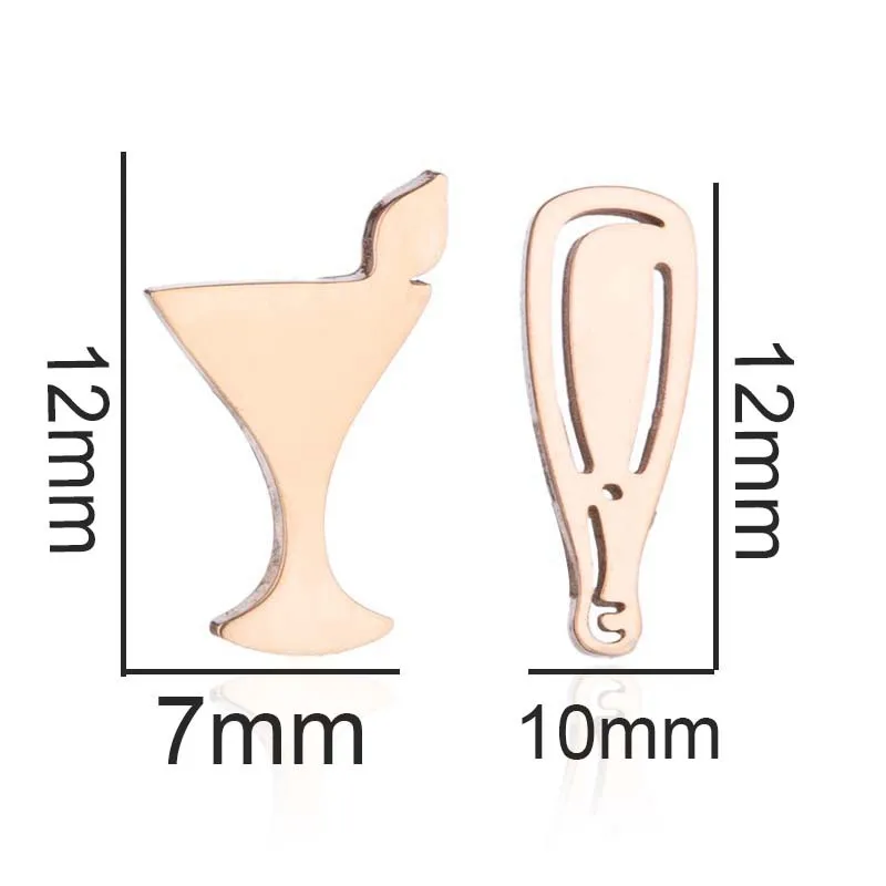Модные женские и мужские серьги FENGLI Wine Glass подарок на день рождения милый пирсинг