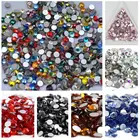 288 шт.пакет, ss30 (6,3-6,5 мм) Многоцветный Б ез исправлений 3D камешки для дизайна ногтей с плоской задней частью Стразы стеклянные украшения для ногтей