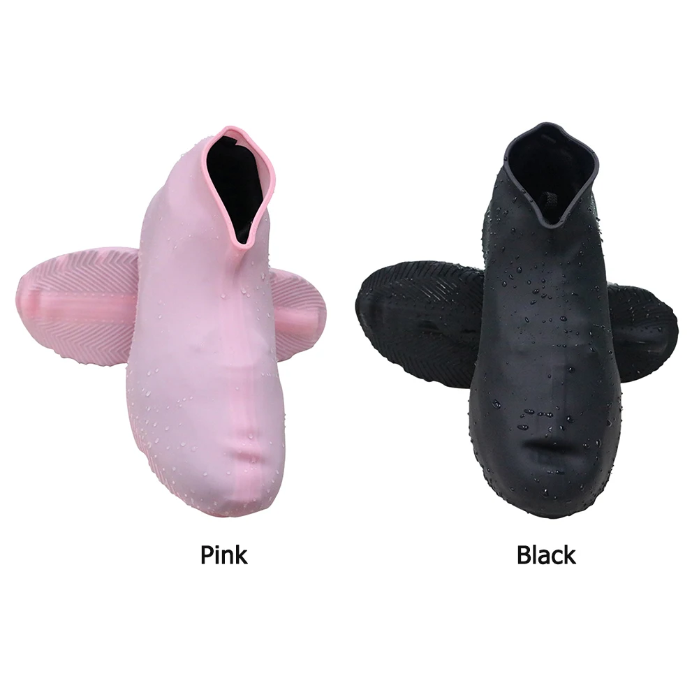 

1 Pair Waterproof Shoe Cover Silicone Unisex Reusable Shoes Protectors Slip-resistant Rain Boots for Indoor Outdoor Rainy Days