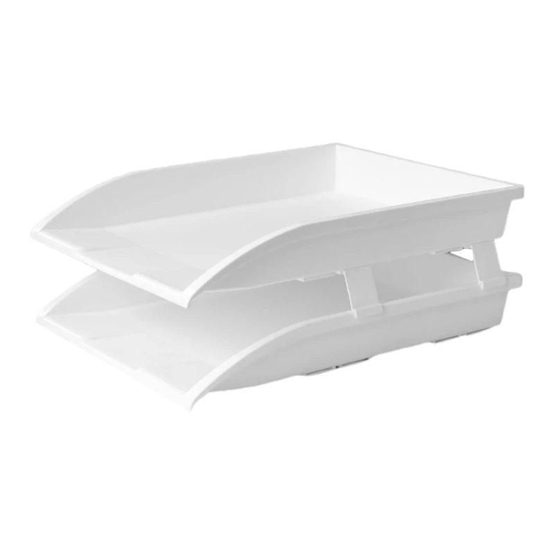 

2/3 Tier Stackable Desktop Document Rack Letter Tray Organizer File Magazine Storage Holder Office Supplies