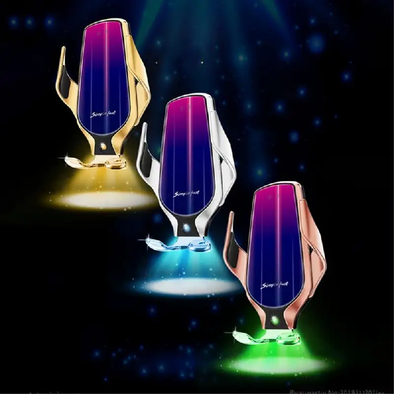 10 Вт автоматическое зажимное Быстрое беспроводное автомобильное зарядное