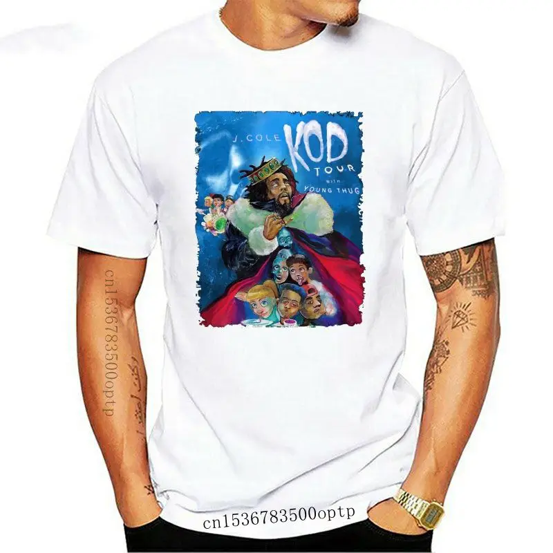 

Мужская футболка с принтом J Cole KOD Tour, Повседневная хлопковая футболка с коротким рукавом, 100% хлопок