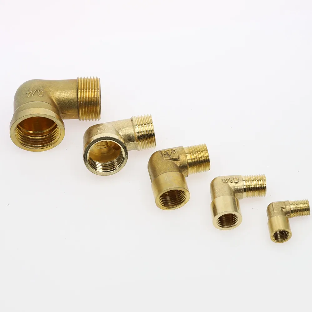 

1pcs 1/8" 1/4" 3/8" 1/2" BSP Female x Male Thread 90 Deg Brass Elbow Pipe Fitting Connector Coupler For Water Fuel Copper