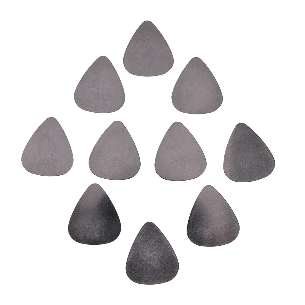 

10 Pcs No Logo Printing Heart Shape Stainless Steel Metal Silver Picks Plectrums For Electric Guitar Bass Supplies