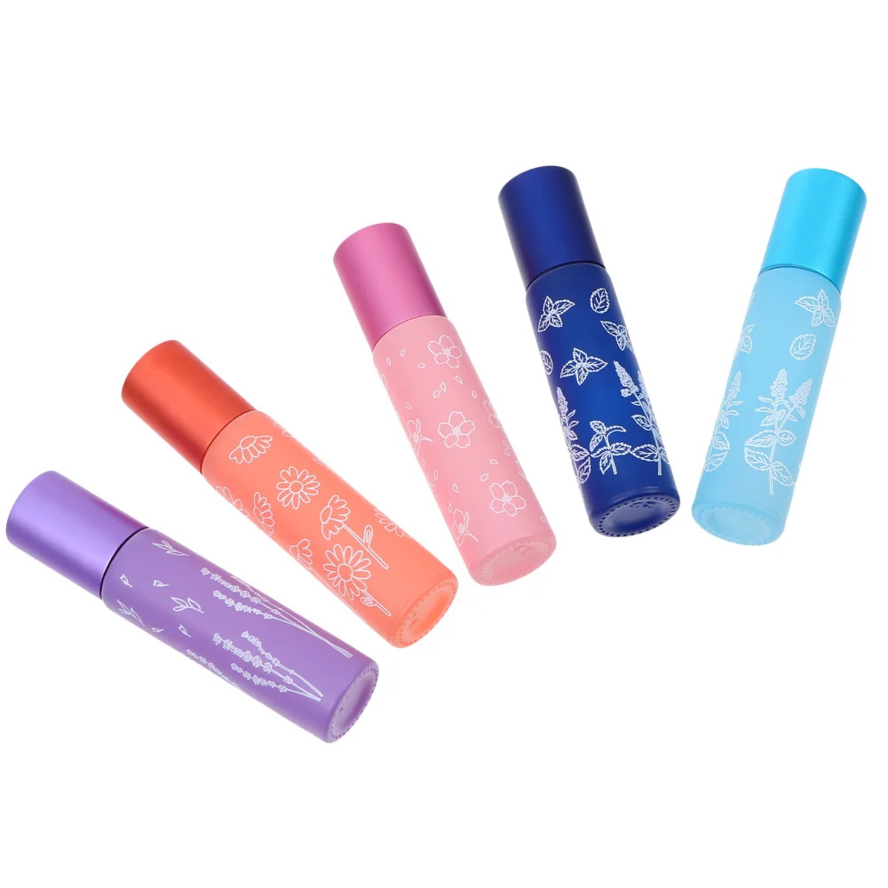 5Pcs 10ml Essential Oil Glass Roller Bottles Portable Dispenser for Home Travel | Красота и здоровье
