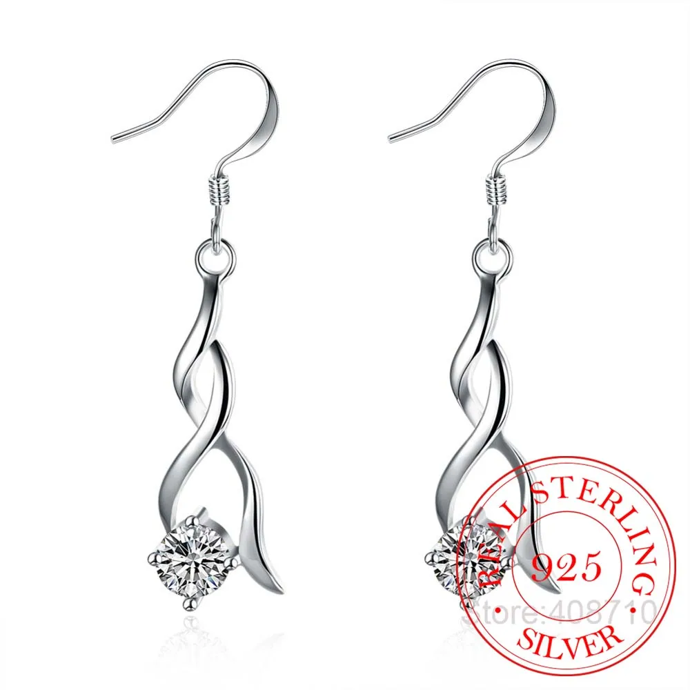 Оптовая Продажа 925 стерлингового серебра серьги свадебные украшения аксессуары