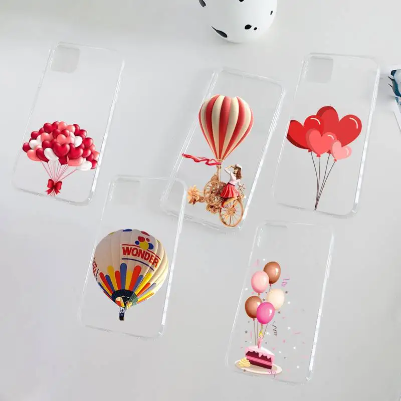 

Love Heart Balloon Fundas Phone Case Clear Transparent for iPhone 11 12 mini pro XS MAX 8 7 6 6S Plus X 5S SE XR 2020