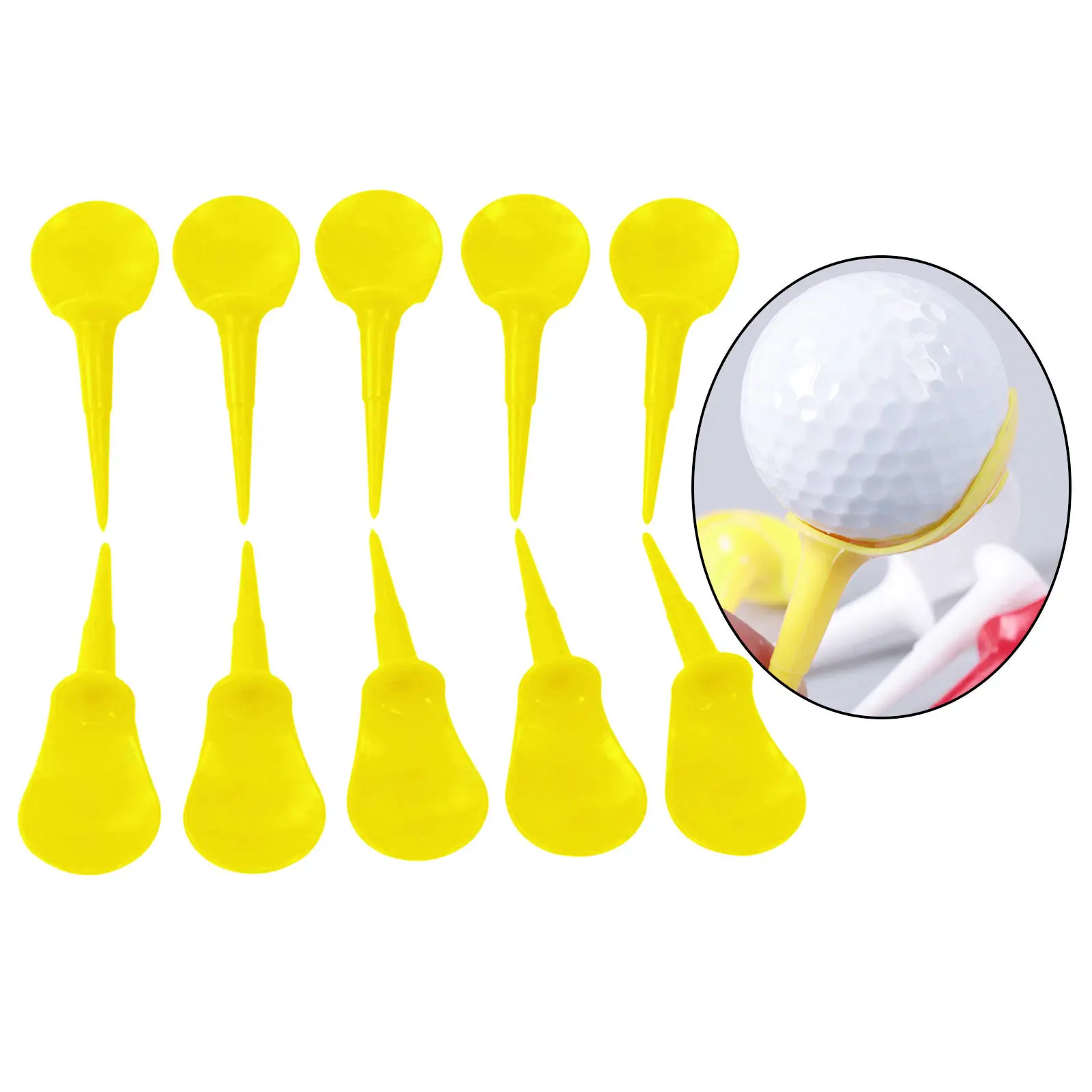 

10 Pieces Chair Shape Golf Tees Golfing Tees Training Aids Equipment Yellow