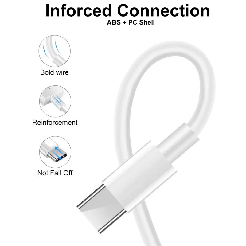 Оригинальный 3 м USB Type C кабель для быстрой зарядки Samsung S9 S8 Note9 8 Xiaomi Redmi Note 7 9T 7A k20 Huawei