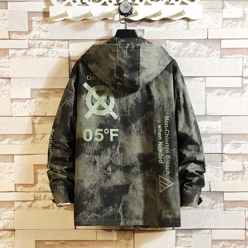 Куртка Onnestun Мужская камуфляжная с капюшоном ветровка в стиле хип-хоп стиль