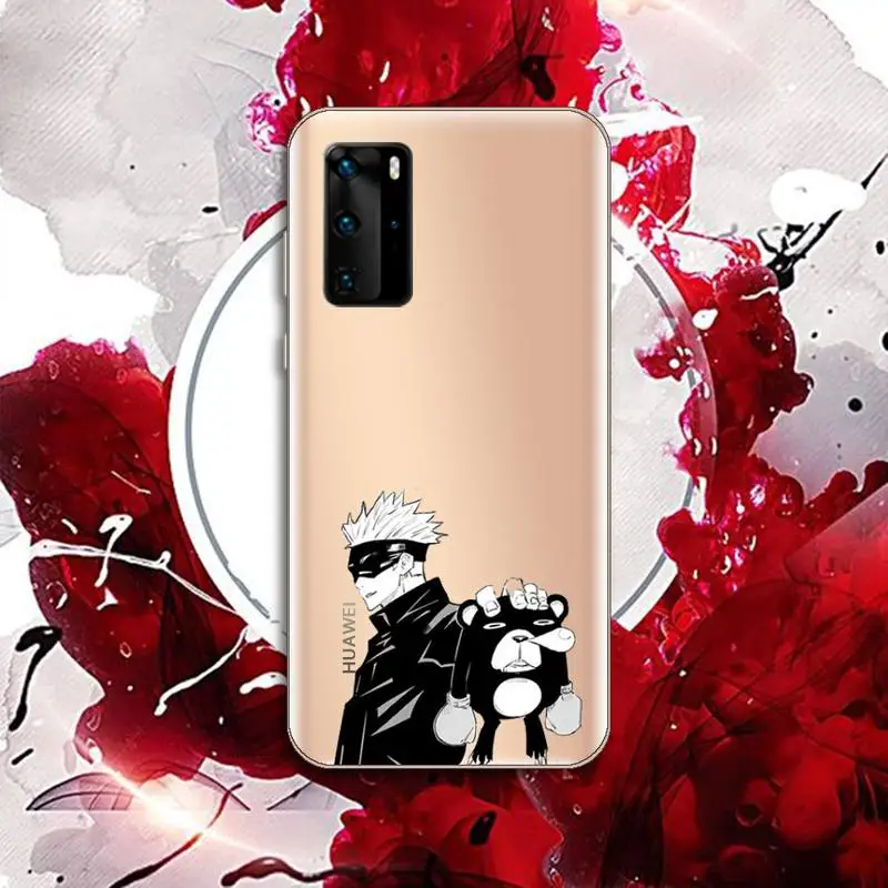 

Anime Jujutsu Kaisen Phone Case Transparent for Huawei P20 P30 P40 honor 8 10i P smart 2019 Samsung A71 A21S S10 20 plus