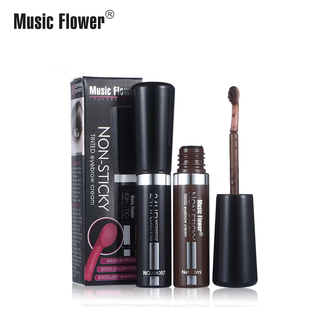 Music Flower брендовая косметика для глаз тонированный гель крем-краска для бровей коричневый карандаш для бровей из Кореи Make Up Водонепроницаемая Косметика с кистью длительный