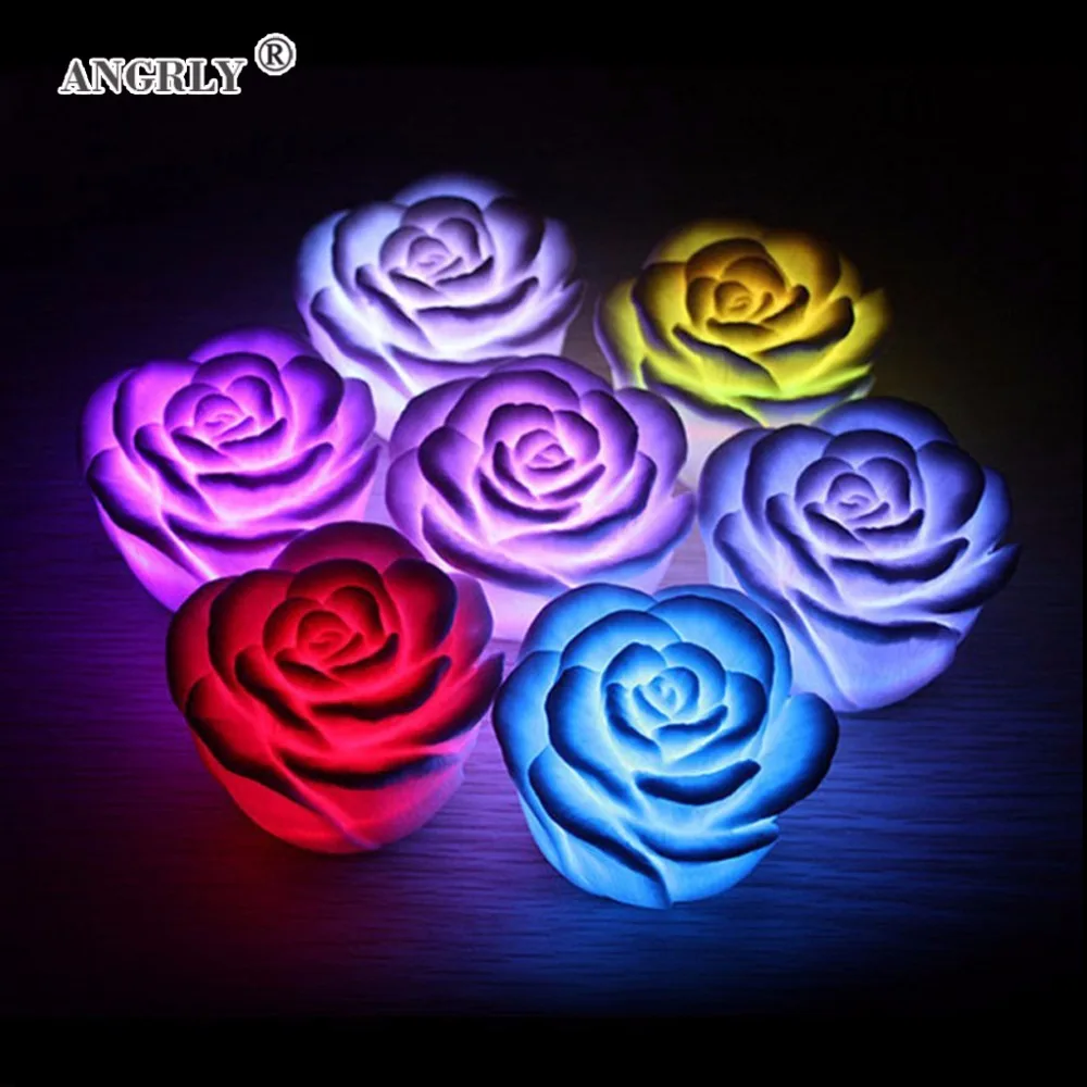 

Colors Changing LED Night Light Decoration Wedding Lamp Nightlight Rose Shaped Desk Table Lights for Xmas Party Gift for Kids