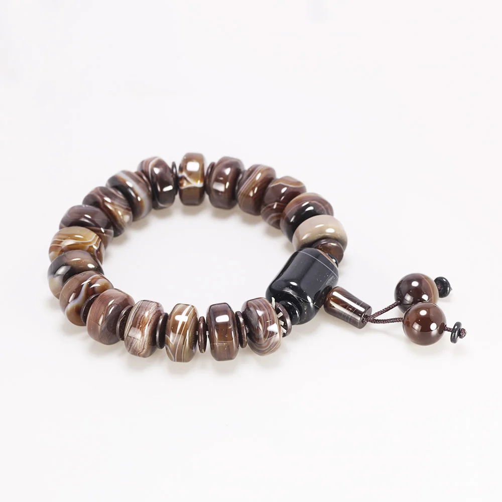 Бусины Из Натурального оникса браслет для мужчин простой этнический стиль в