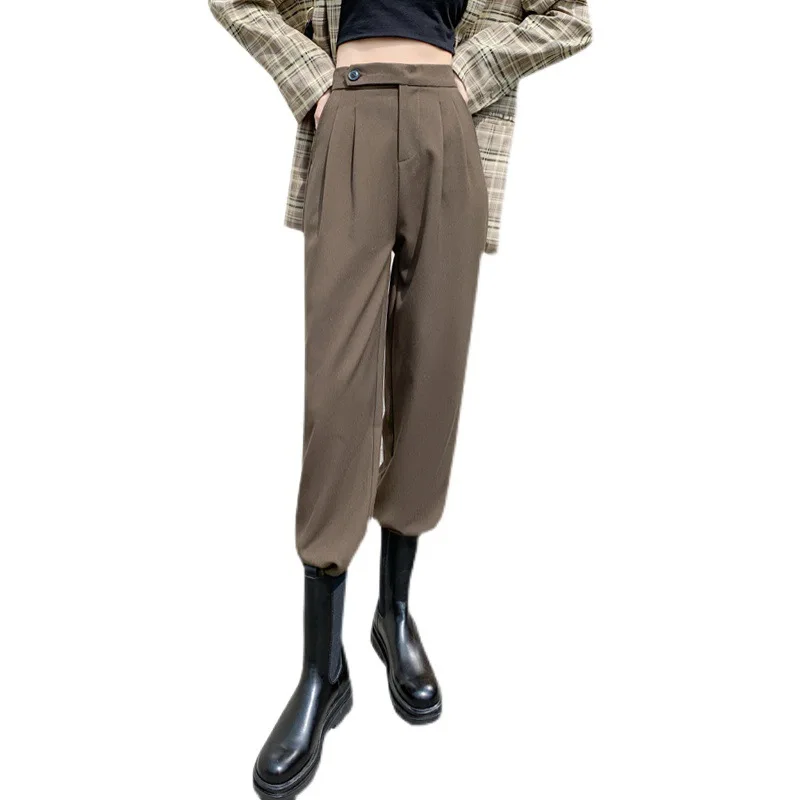 

Profile Pants for Women Spring/Summer Draped Suit Mop Trousers Loose Straight Commuting Pants Wide-Leg Pants