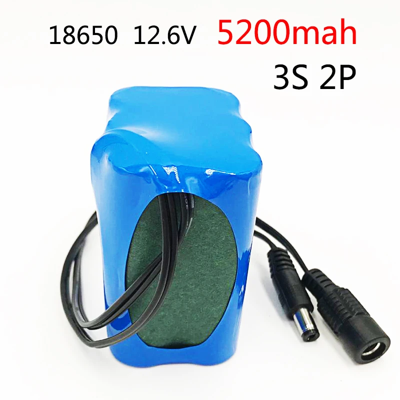 Аккумулятор 12v li-ion 3S BMS DC 11,1 V 12,6 ah 5200 V mAh 12V Портативный Перезаряжаемый литиевый аккумулятор CCTV монитор охотничий фонарик
