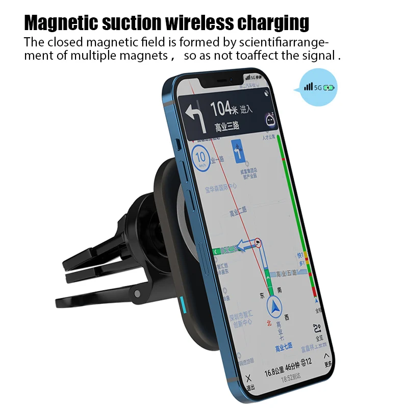 

15W Wireless Charger Stand for IPhone 12 Pro Max Magnetic Car Holder Qi Fast Charging Phone Charger for IPhone 12