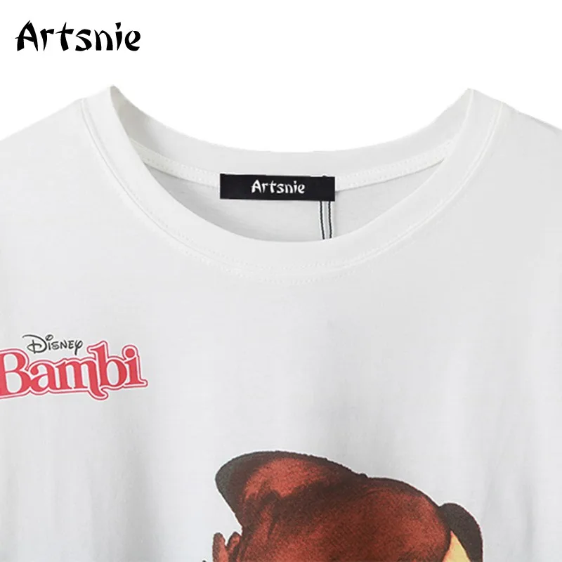 Женская футболка с короткими рукавами Artsnie disney bambi винтажная Повседневная белая