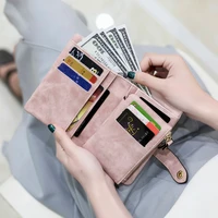 wallet female leather wallet 2022 matte wallet short cartera mujer cute tri fold multi card female wallet bolsa feminina