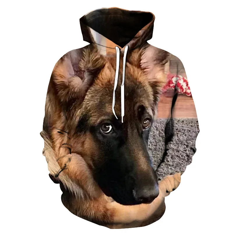 

Новинка, Зимний пуловер, толстовка, модная популярная парная рубашка с капюшоном, тонкая флисовая толстовка для овчарки, немецкой овчарки, ...