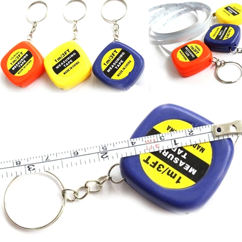 

1pc 1m/3ft Easy Retractable Ruler Tape Measure Mini Portable Pull Ruler Keychain metric tape measure mini btape measure