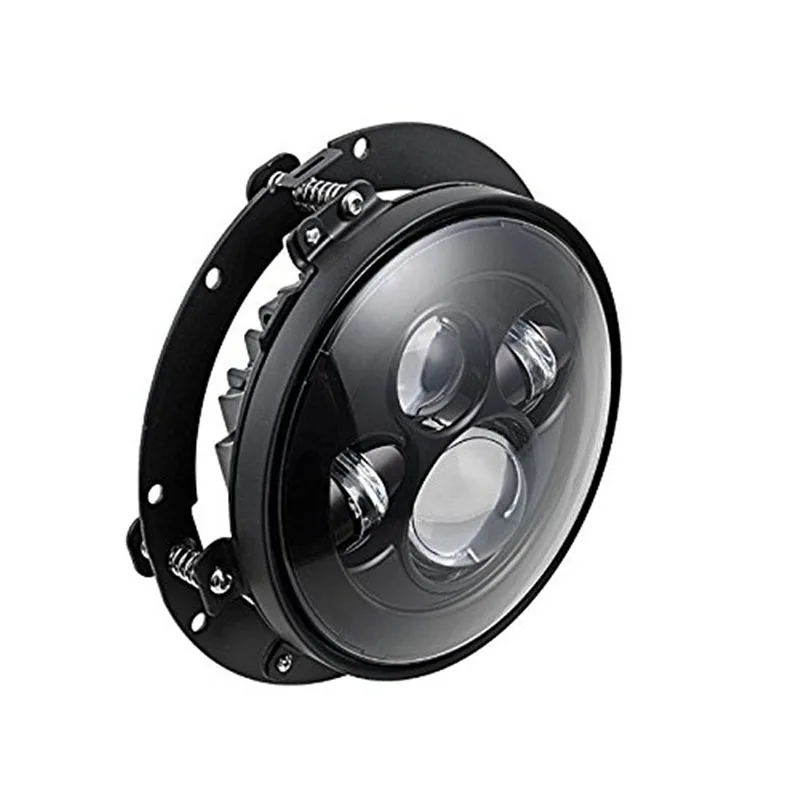 Черный/хром 7 дюймов круглые светодиодные фары DRL для Lada 4x4 urban Niva UAZ Hunter для Jeep wrangler Toyota FJ Cruiser налобный фонарь