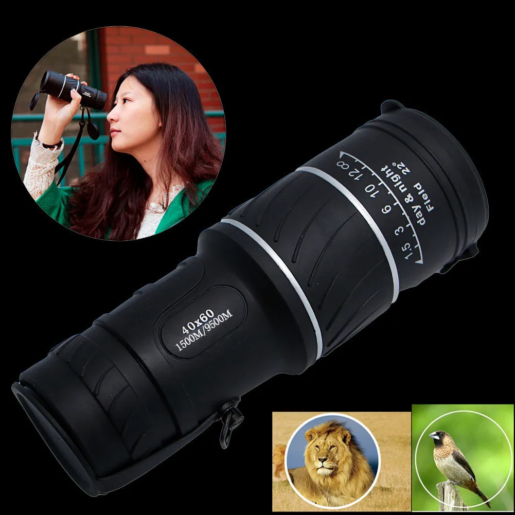

New Generation Zoom Compact Sports Monocular Telescope Mono Spotting Scope for Outdoor Traveling Hiking Camping Black
