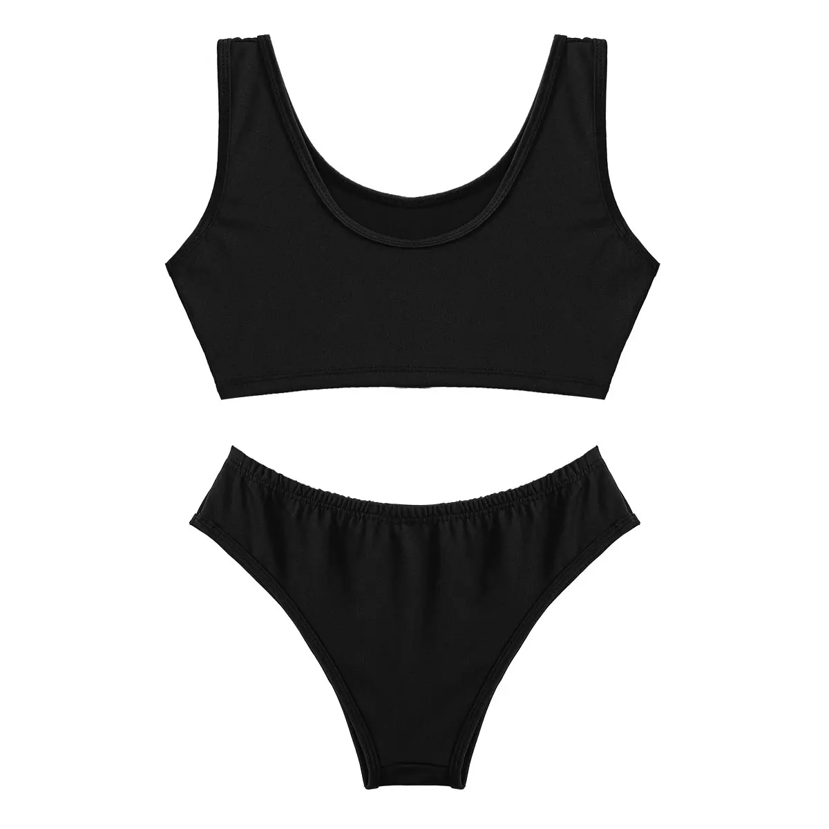 Комплект женского нижнего белья укороченный топ без рукавов с глубоким